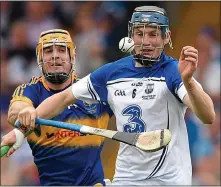  ??  ?? TALENTED: Austin Gleeson (right, with Tipp’s Seamus Callanan) is the most gifted member of Derek McGrath’s Waterford excellent young hurling panel