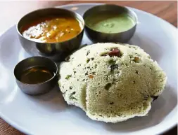  ??  ?? One of the highlights at MTR is the rava idli, which was apparently invented during World War II.