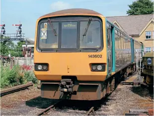  ?? Gareth Evans ?? Newly delivered to the Nene Valley Railway is former Transport for Wales Class 143 ‘Pacer’ 143602, which stands on the turntable at Wansford on July 3. A full summary of the surviving Pacer fleet will be contained in a future issue of Railways Illustrate­d.