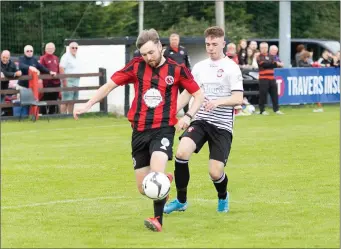  ??  ?? Gorey Rangers on the attack during their victory over Arklow Town.