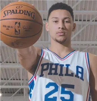  ?? Picture: MITCHELL LEFF ?? Australian product Ben Simmons has yet to recover from a foot injury and will miss out on the chance to debut for the Philadelph­ia 76ers this season in the NBA