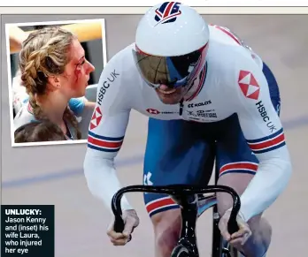  ??  ?? UNLUCKY:
Jason Kenny and (inset) his wife Laura, who injured her eye