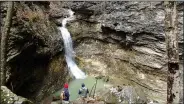  ?? NWA Democrat-Gazette/FLIP PUTTHOFF ?? Eden Falls, a triple-tiered waterfall at Lost Valley, is reached by a 1.1 mile hike up the valley near Ponca.