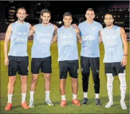  ?? ?? Godín, Cavani, Luis Suárez, Muslera y Cáceres.