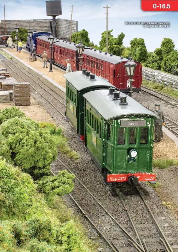  ??  ?? The tram arrives from Leek, via the newer route.
A busy interlude at Longnor!