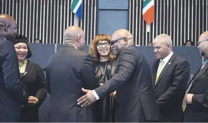  ?? Picture: Refilwe Modise ?? HONOURED. Winnie Madikizela-Mandela’s daughter, Zenani Mandela, during the conferment of the freedom of the city award to her mother at the City Council Chambers yesterday.