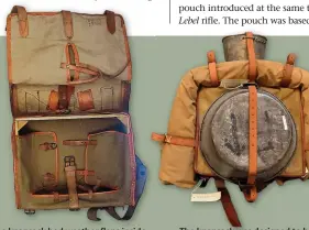  ?? ?? The knapsack had weather flaps inside to protect its contents, each secured with leather straps and buckles