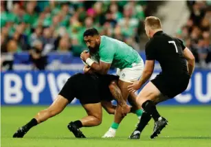 ?? (Getty) ?? Ireland and New Zealand’s quarter-final was thrilling