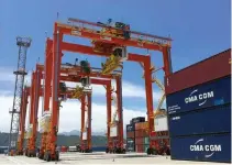  ?? INTERNATIO­NAL CONTAINER TERMINAL SERVICES, INC. ?? SOUTH PACIFIC Internatio­nal Container Terminal Ltd. (SPICT) received its order of three hybrid rubber tyred gantries (RTG) for the Port of Lae in Papua New Guinea.