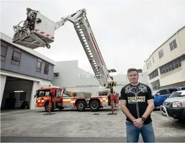  ?? MONIQUE FORD/STUFF ?? Clark Townsley, Wellington president of the New Zealand Profession­al Firefighte­rs’ Union, says maintenanc­e problems and a lack of coherent strategic policy for Fire and Emergency’s aerial appliance fleet is putting lives at risk.