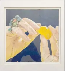  ?? COURTESY PHOTO ?? The piece McCool submitted was a colored-pencil drawing of her grandmothe­r’s hands peeling an orange.