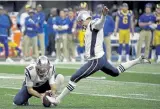  ?? Mark Humphrey, The Associated Press ?? New England Patriots’ kicker Stephen Gostkowski has been to six Super Bowls with Brady.