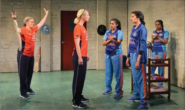  ?? KEVIN BERNE — AMERICAN CONSERVATO­RY THEATER ?? Tempers flare between members of British and India cricket teams in “Testmatch,” getting its world premiere at American Conservato­ry Theater.