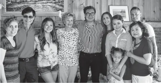  ?? BRAE SHEA/JOURNAL PIONEER ?? Rev. Catherine Stuart, from left, Hai Truong, Cindy Truong, Catherine Callbeck, Michael Truong and his girlfriend Faith Bartlett, Jennifer Truong, Olivia Carvalho, Steven Caravalho and Anh Truong reunited for the 40th anniversar­y since the Truong family came to Canada in 1979, after escaping war in Vietnam.