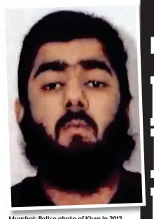  ??  ?? Mugshot: Police photo of Khan in 2012