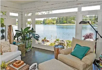  ?? TEXT BY MARENA GALLUCCIO/FAST COPY NEWS SERVICE. CHRISTOPHE­R OQUENDO /AJC FILE TEXT BY SHANNON DOMINY. PHOTO BY REYNOLDS ROGERS. ?? A picture window, added in renovation­s, lets the homeowners enjoy the view of the lake from inside their Roswell home.