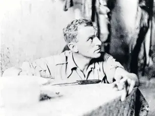  ?? PHOTOGRAPH TAKEN BY ALEC WAINMAN, THE ESTATE OF ALEXANDER WHEELER WAINMAN, JOHN ALEXANDER WAINMAN (SERGE ALTERNES) ?? Internatio­nal contributi­on . . . Douglas Waddell Jolly takes a break between surgeries while serving with the Internatio­nal Brigade medical service during the Spanish Civil War.