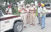  ??  ?? Police investigat­ing the crime spot near Bir Sahib village in Tarn Taran on Monday. HT PHOTO