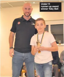  ??  ?? Under-11 runner-up award winner Toby Bell