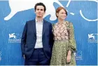  ??  ?? Director Damien Chazelle (L) and actress Emma Stone (R) attend the photocall for the movie “La La Land” at the Venice Film Festival . REUTERS