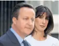  ??  ?? David Cameron announces his resignatio­n, watched by his wife, Samantha