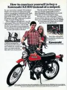  ?? ?? In 1976, the G4 and G5 trail bike was revamped and presented as the KE100. It was very popular for the next 25 years.