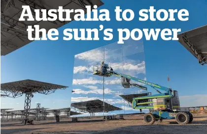  ?? Photo / Bloomberg ?? Giant mirrors concentrat­e the sun’s rays at a solar thermal plant in Chile’s Atacama Desert.