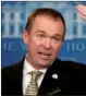  ?? KEVIN LAMARQUE / REUTERS ?? Mick Mulvaney, White House Office of Management and Budget director, discusses US President Donald Trump’s budget on Thursday.