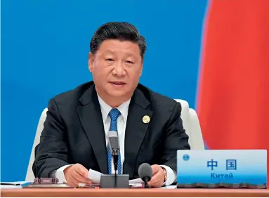  ??  ?? Le président chinois Xi Jinping préside la 18e réunion du Conseil des chefs d’État des pays membres de l’Organisati­on de coopératio­n de Shanghai (OCS) le 10 juin à Qingdao dans la province orientale chinoise du Shandong.