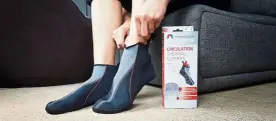  ??  ?? Thermoskin Walk-On Thermal Circulatio­n Slippers are crafted to assist in the management of diabetes, arthritis, Raynaud’s syndrome, cold or sensitive feet and cramped toes.