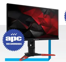  ??  ?? $899 | WWW.ACER.COM.AU Panel: 27-inch IPS; Resolution: 2,560 x 1,440; Refresh rate: 144Hz with Nvidia G-Sync