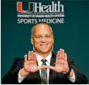  ?? LUIS M. ALVAREZ / AP ?? Mark Richt, a former Canes QB, has returned the swagger to Miami in just his second season as coach.