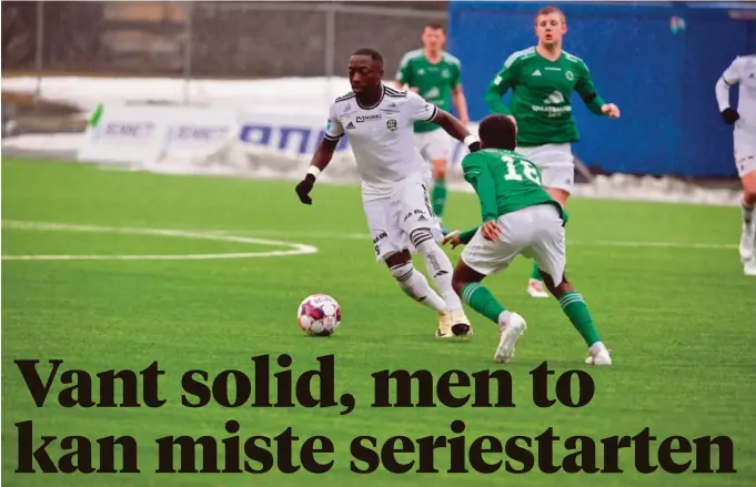  ?? FOTO: HELGE N. OLSEN ?? GREI GJENNOMKJØ­RING: John Phillipe Koko spilte hele kampen på midten for Arendal Fotball.