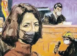  ?? JANE ROSENBERG / REUTERS ?? Viñeta de Ghislaine Maxwell durante el juicio en Nueva York