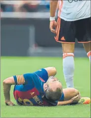  ?? FOTO: PERE PUNTÍ ?? Iniesta, una baja muy sensible para el Barça