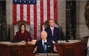  ?? KENNY HOLSTON — THE NEW YORK TIMES ?? President Joe Biden delivers his State of the Union speech to a joint session of Congress on Tuesday.