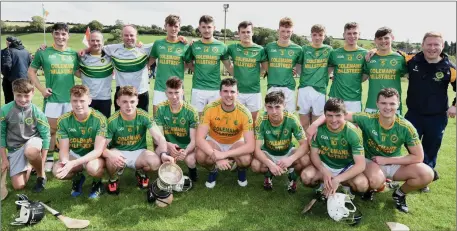  ??  ?? Millstreet thrilled to win the Central Stores Duhallow U21B Hurling Championsh­ip following a victory over Banteer. Picture John Tarrant
