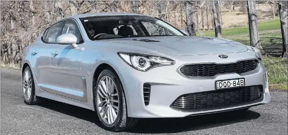  ??  ?? STAR POWER: The addition of AEB and lane-keep assist has increased the Kia Stinger 200S and 330S’s ANCAP score from three to five stars.