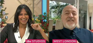  ?? ITV/REX ?? So, how did you beat me? Ranvir Singh, who made it to the Strictly semi-final, interviews champion Bill Bailey on ITV’s Lorraine