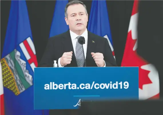  ?? CHRIS SCHWARZ/ GOVERNMENT OF ALBERTA FILES ?? Premier Jason Kenney's popularity waned in 2020, polls found. An online survey suggests that if a vote was held now, the NDP would win.