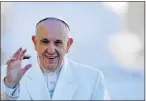  ?? Picture: AFP ?? SAINTLY MOVES: Pope Francis during his weekly audience at St Peter’s Square in Vatican City