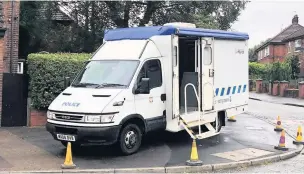  ??  ?? ●●A mobile police station has been set up on the Greave estate in Rochdale following the machete and baseball bat attack