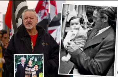  ??  ?? Clockwise from top left, Joe Hawke protesting over foreshore and seabed legislatio­n in 2004; Precious Clark with her grandfathe­r Eddie Hawke; with her mum and dad on graduation day. You performed at the Rugby World Cup opening and you’re called on to...