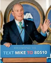  ?? AP ?? After qualifying for his first TV debate, Michael Bloomberg has been accused of trying to buy the US presidency.