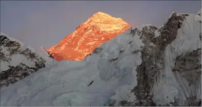  ?? Tashi Sherpa / Associated Press ?? A file photo of Mount Everest in Nepal. A Swiss climber and a Connecticu­t resident died on Mount Everest this week, expedition organizers said Thursday.