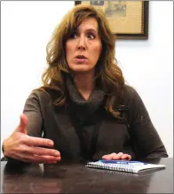  ??  ?? Rhode Island Department of Children, Youth, and Families Director Trista D. Piccola discusses her agency’s push to recruit at least 200 new foster families for children who now are in state institutio­nal care.