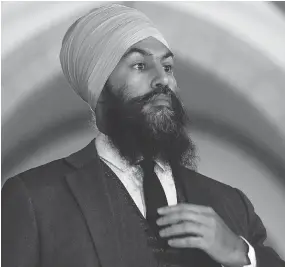  ?? JUSTIN TANG / THE CANADIAN PRESS FILES ?? NDP leader Jagmeet Singh says that he accepts the findings of the Air India inquiry and condemns “all those responsibl­e and that includes (Talwinder Singh) Parmar.”