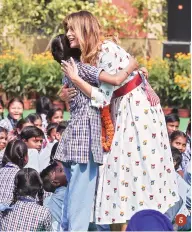  ?? PHOTOS: PTI ?? 5. Melania Trump during her visit to a government school