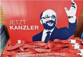  ?? APA ?? Wortspiele zum Wahlkampf-Schluss: „Jetzt ist Schulz“