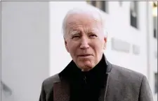  ?? ALEX BRANDON — THE ASSOCIATED PRESS ?? President Joe Biden speaks with reporters Saturday at St. Edmund Roman Catholic Church in Rehoboth Beach, Del.